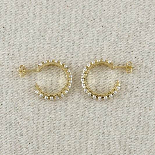Bella Pearl Hoop Earring