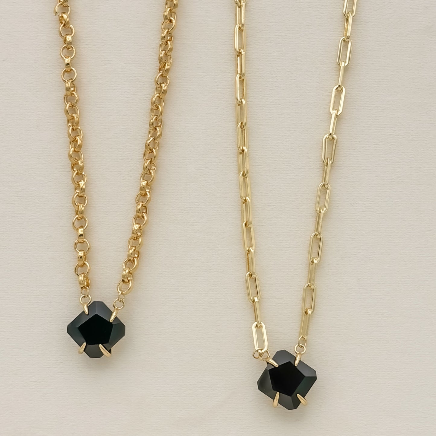 Chunky Black Stone Pendant Necklace