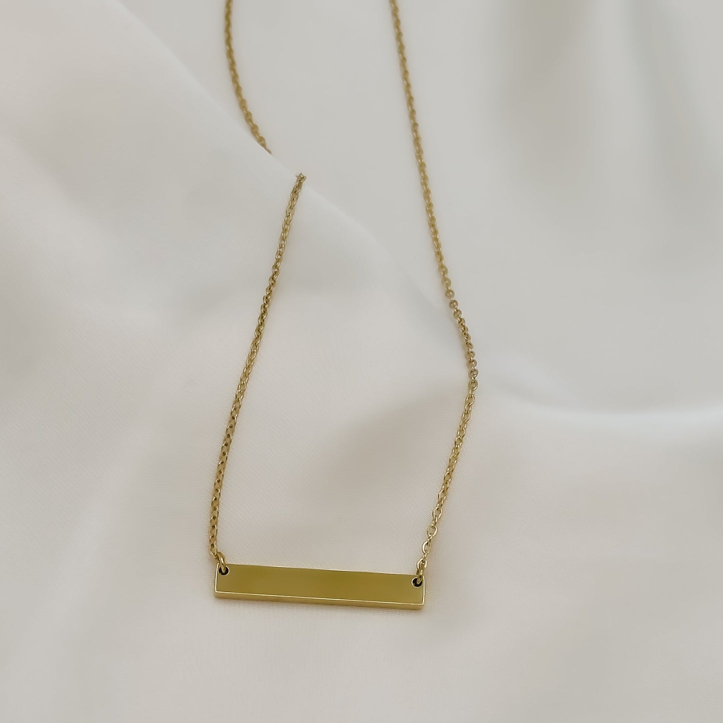 Custom Engraved Dainty Bar Necklace