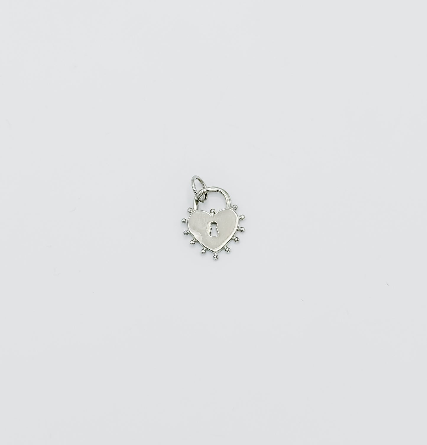 Dotted Heart Lock Charm