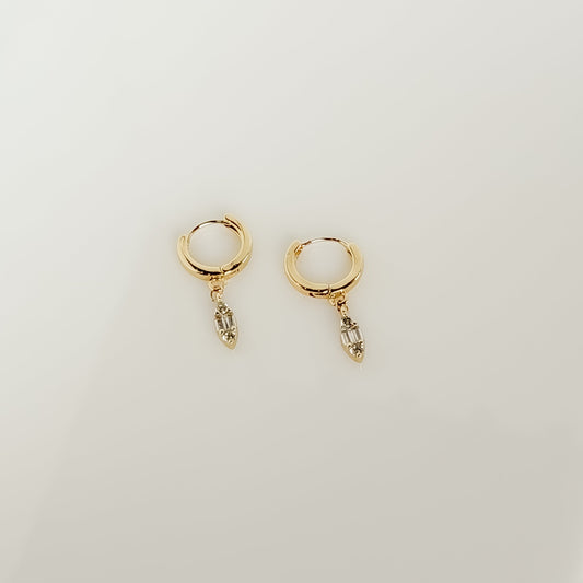 Marquise CZ Huggie Hoops