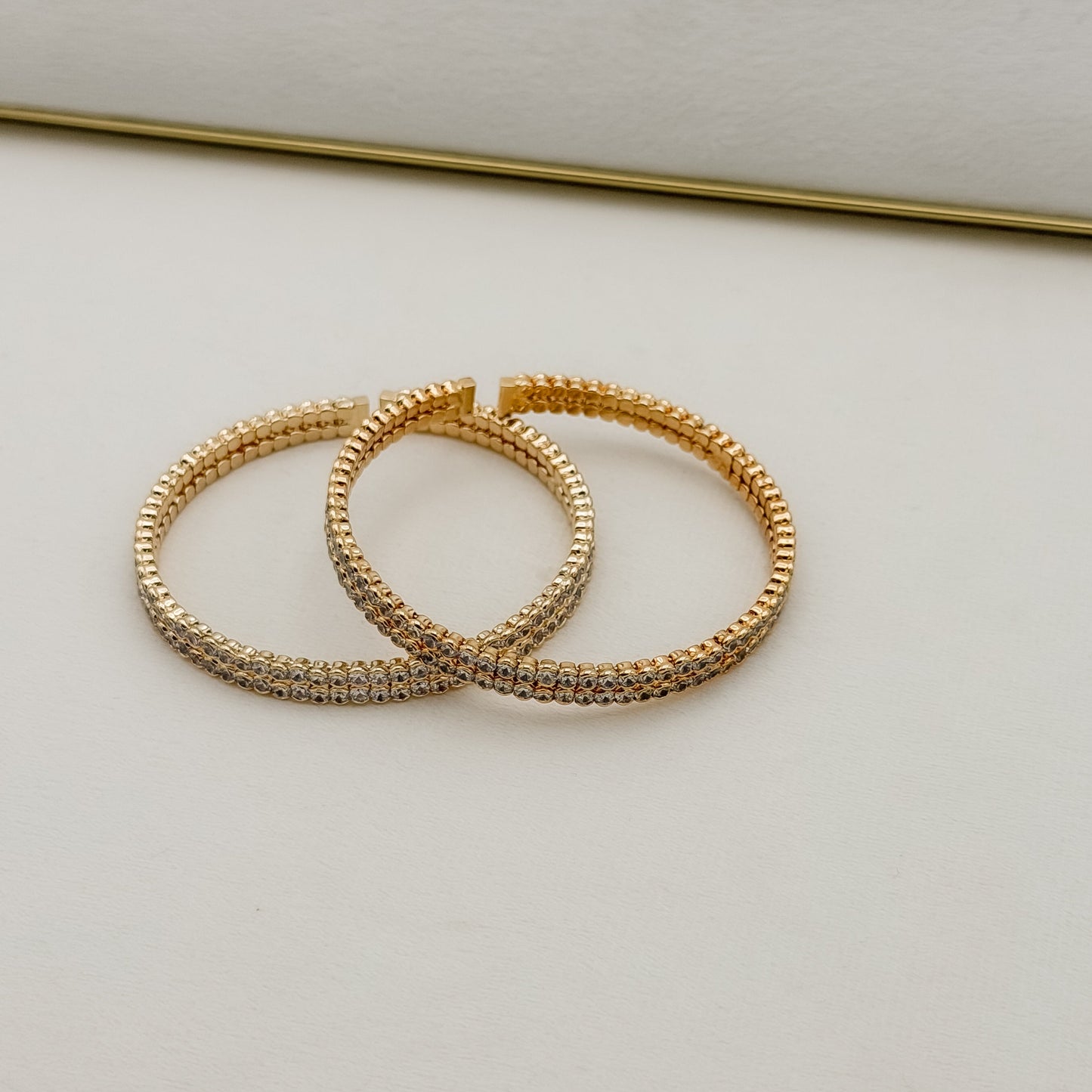 Double CZ Bangle Bracelet