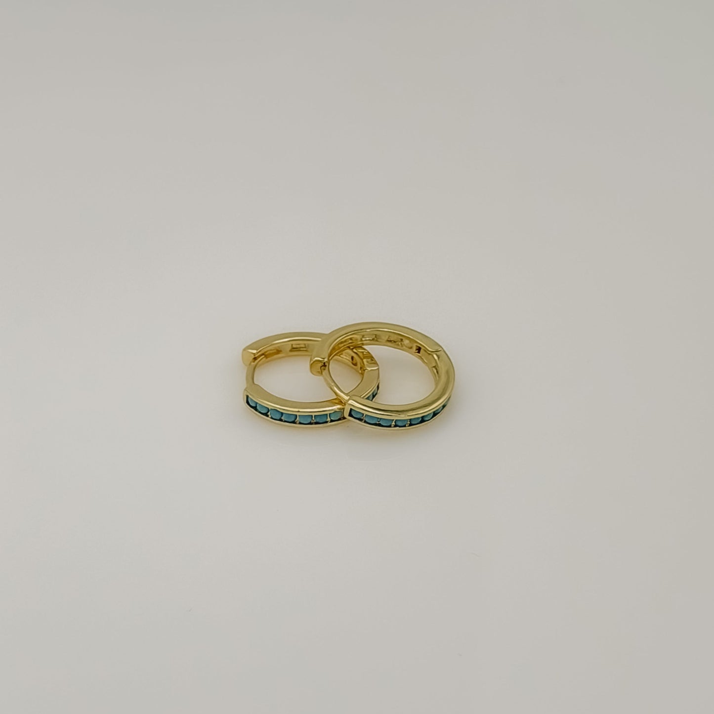 Turquoise Huggie Hoop Earring