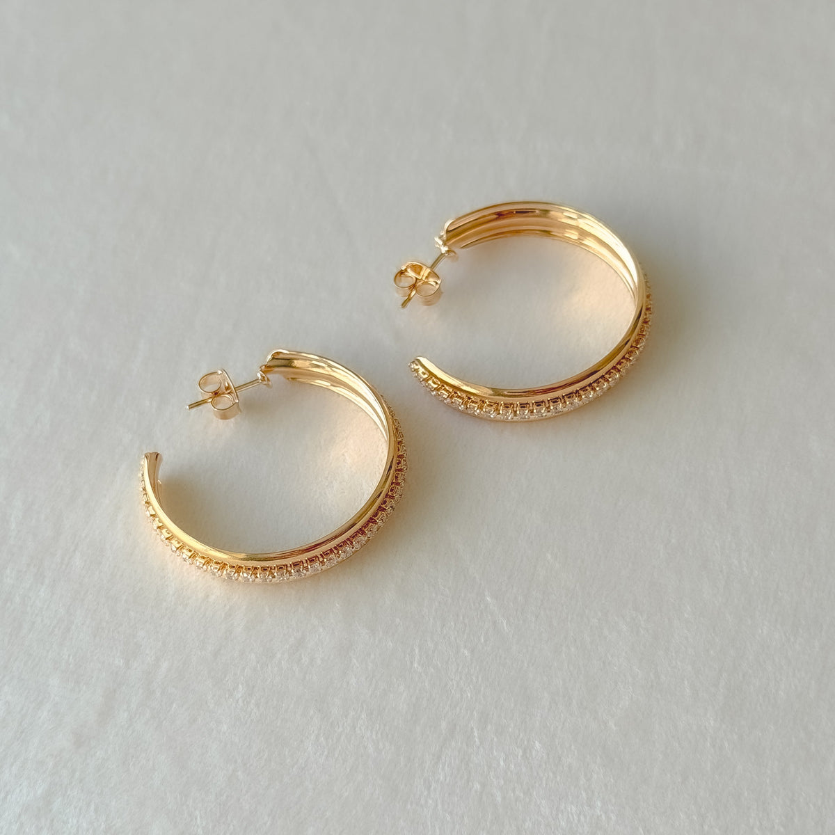 Pave Inlay Hoop Earring