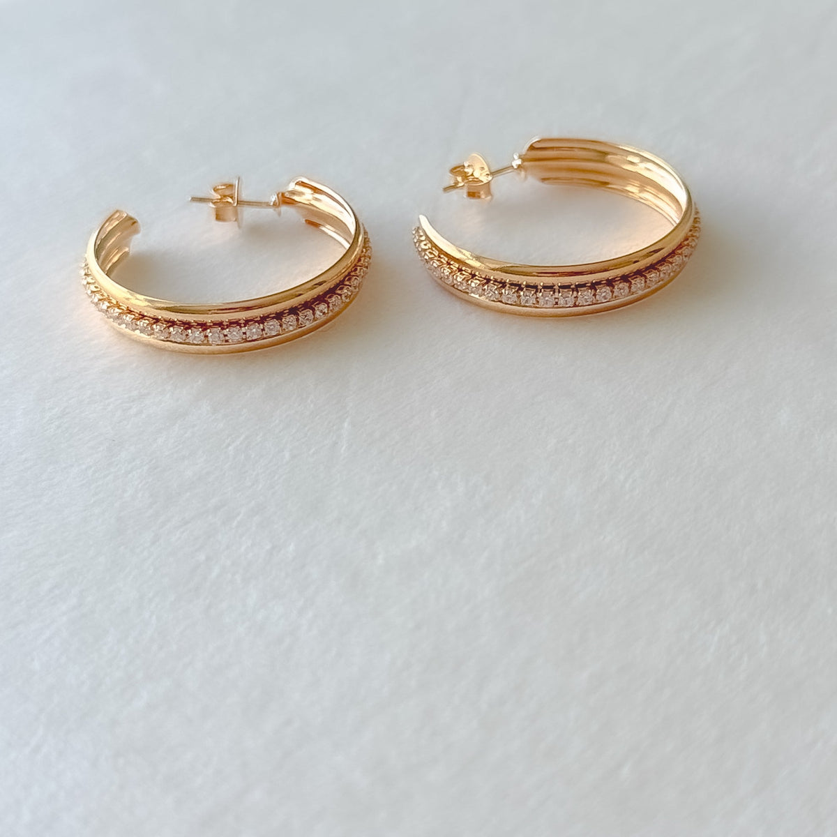 Pave Inlay Hoop Earring