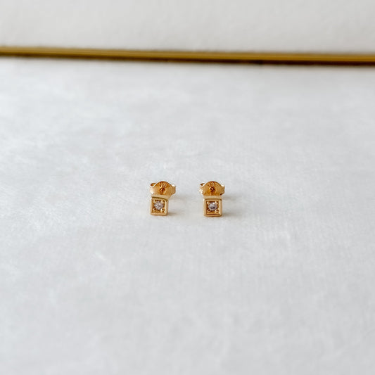 CZ Square Stud Earring
