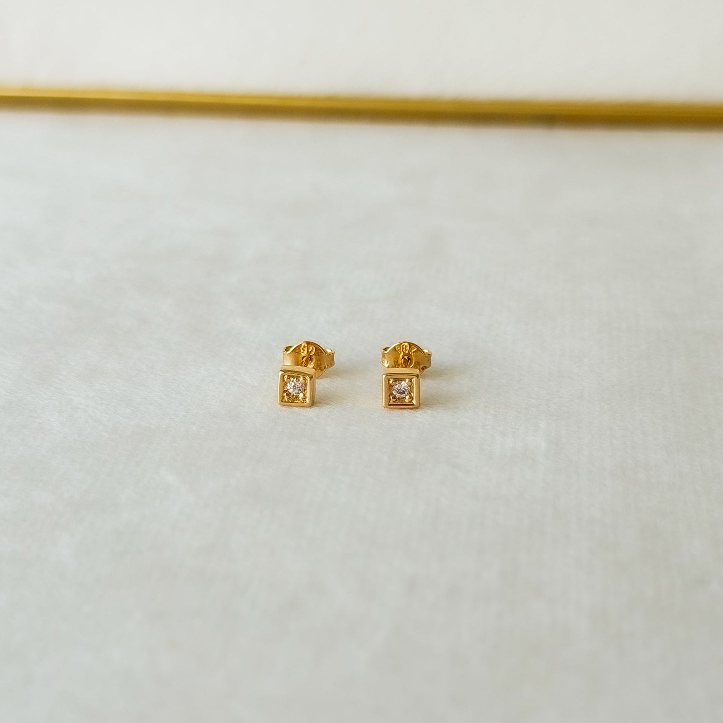 CZ Square Stud Earring