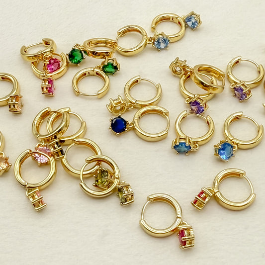 Birthstone Huggie Hoop Earring