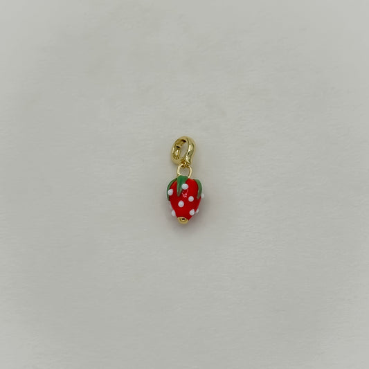 Strawberry Ceramic Charm