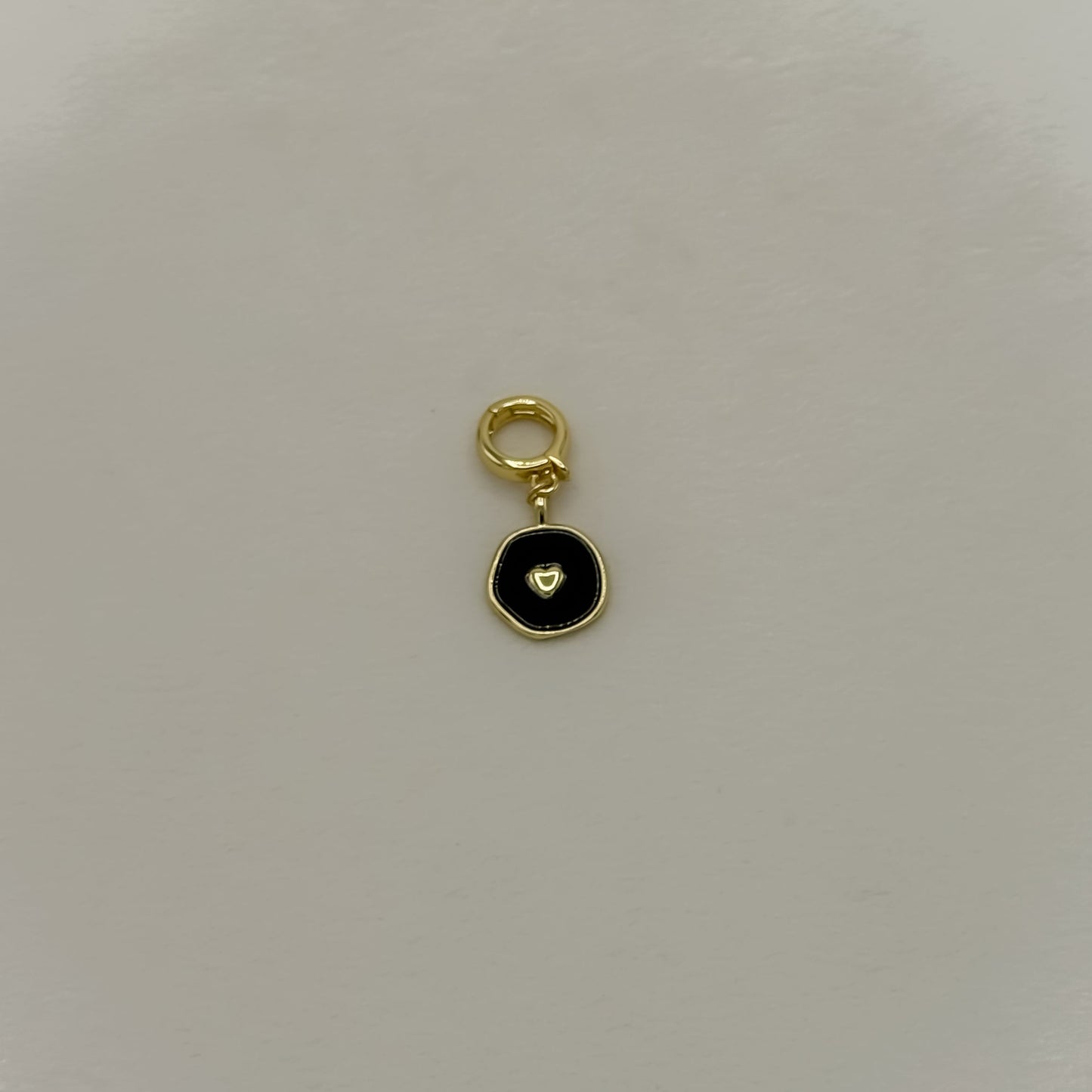 Black Enamel Heart Charm