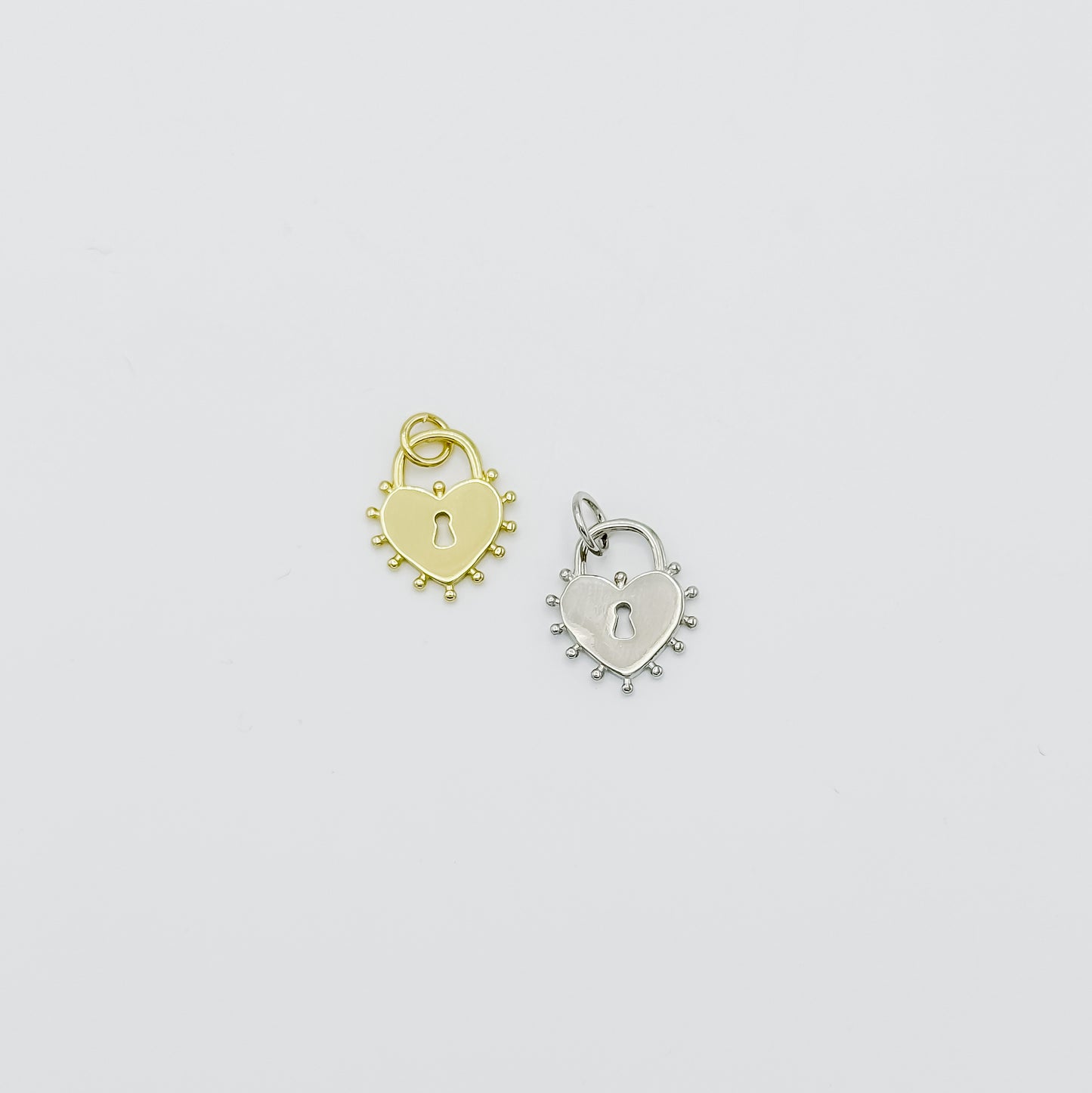Dotted Heart Lock Charm