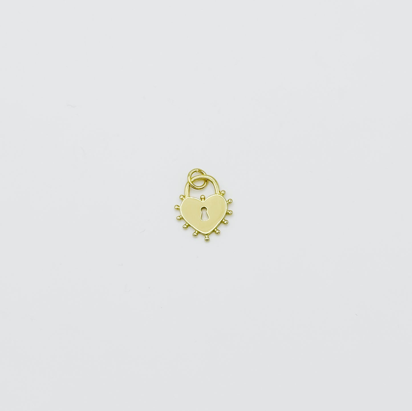 Dotted Heart Lock Charm